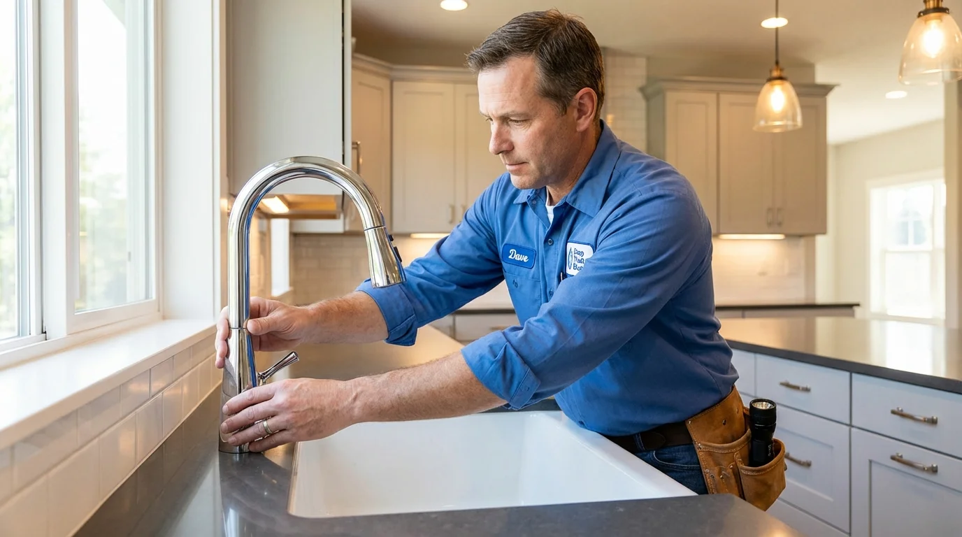 Kitchen faucet installation by Johns Plumbing LLC in Frankfort
